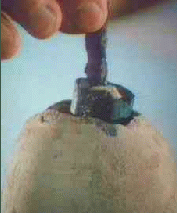 The hollow copper cylinder within